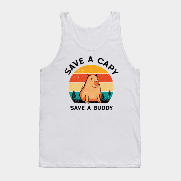 World Wildlife Day Capybara Animal Welfare Retro Wildlife Tank Top by Tom´s TeeStore